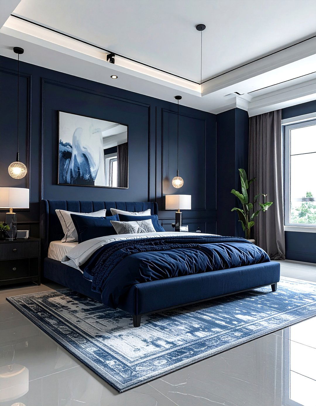 Dark Navy Master Bedroom - 30 navy bedroom decor ideas
