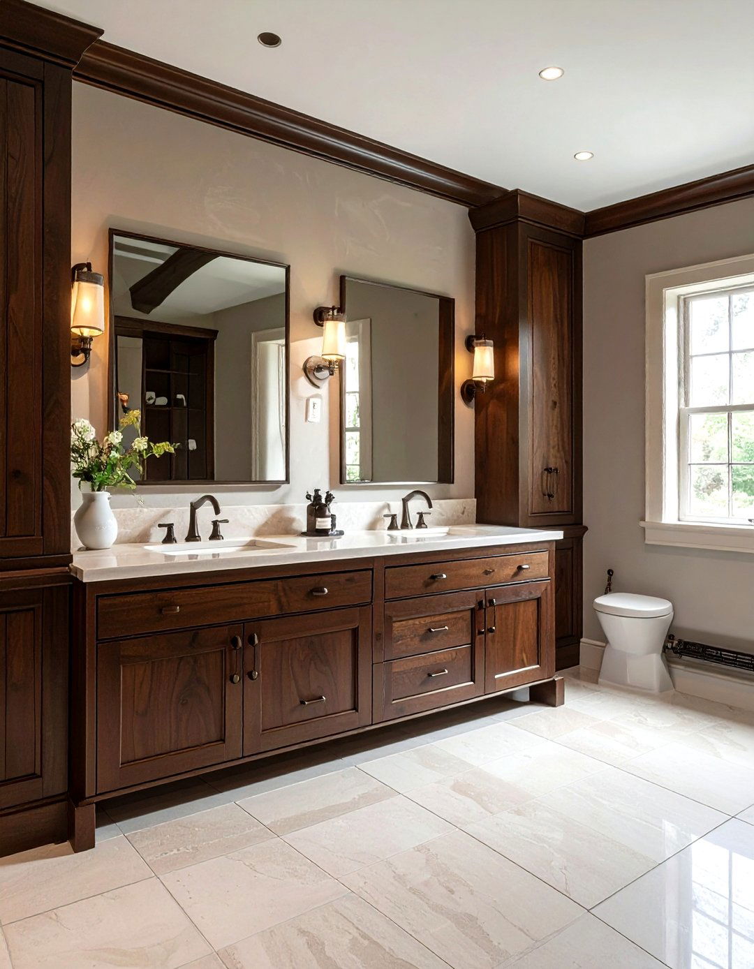 Dark Oak Bathroom Vanity - 30 Tudor bathroom ideas