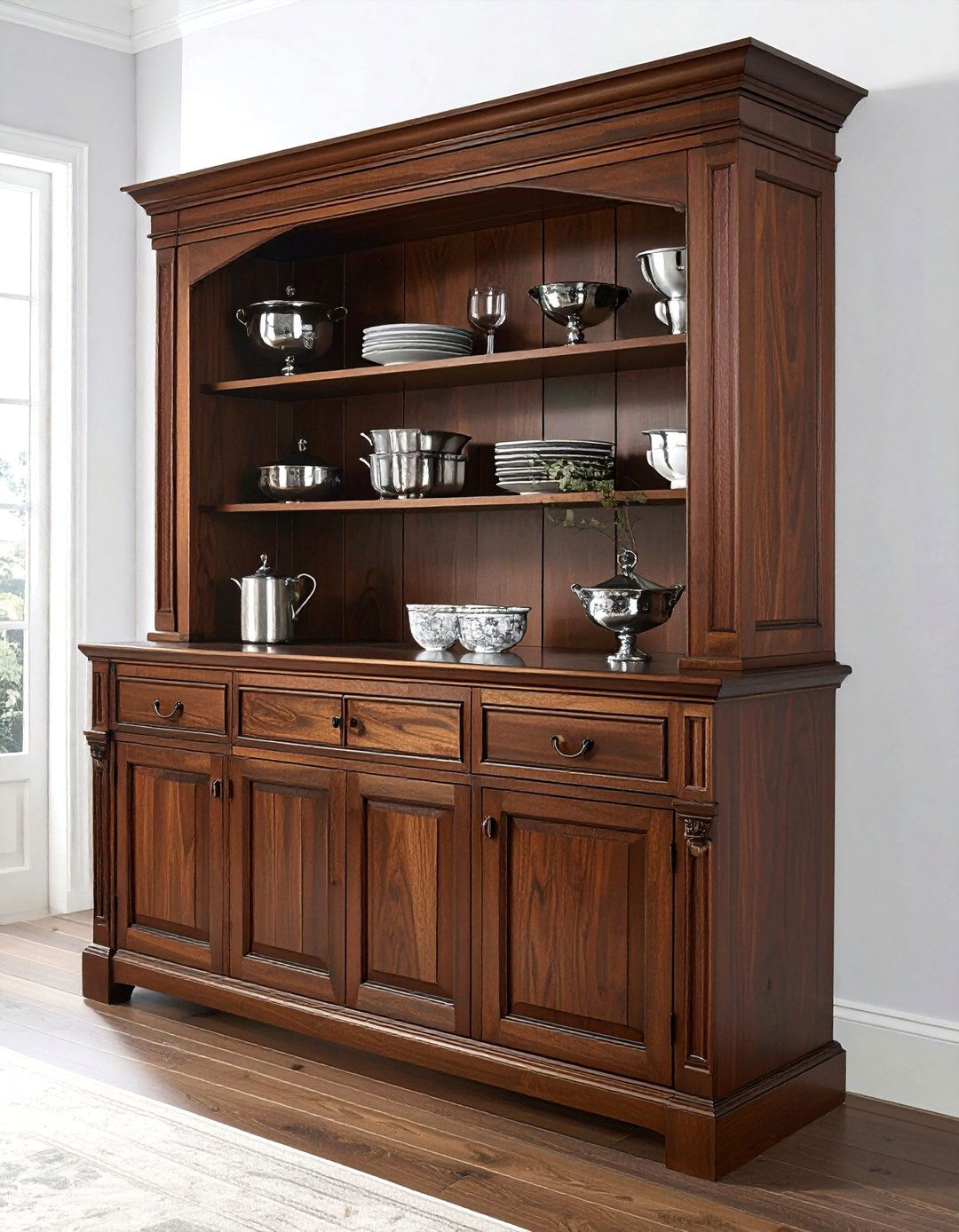 Dark Oak Hutch - 30 kitchen hutch ideas