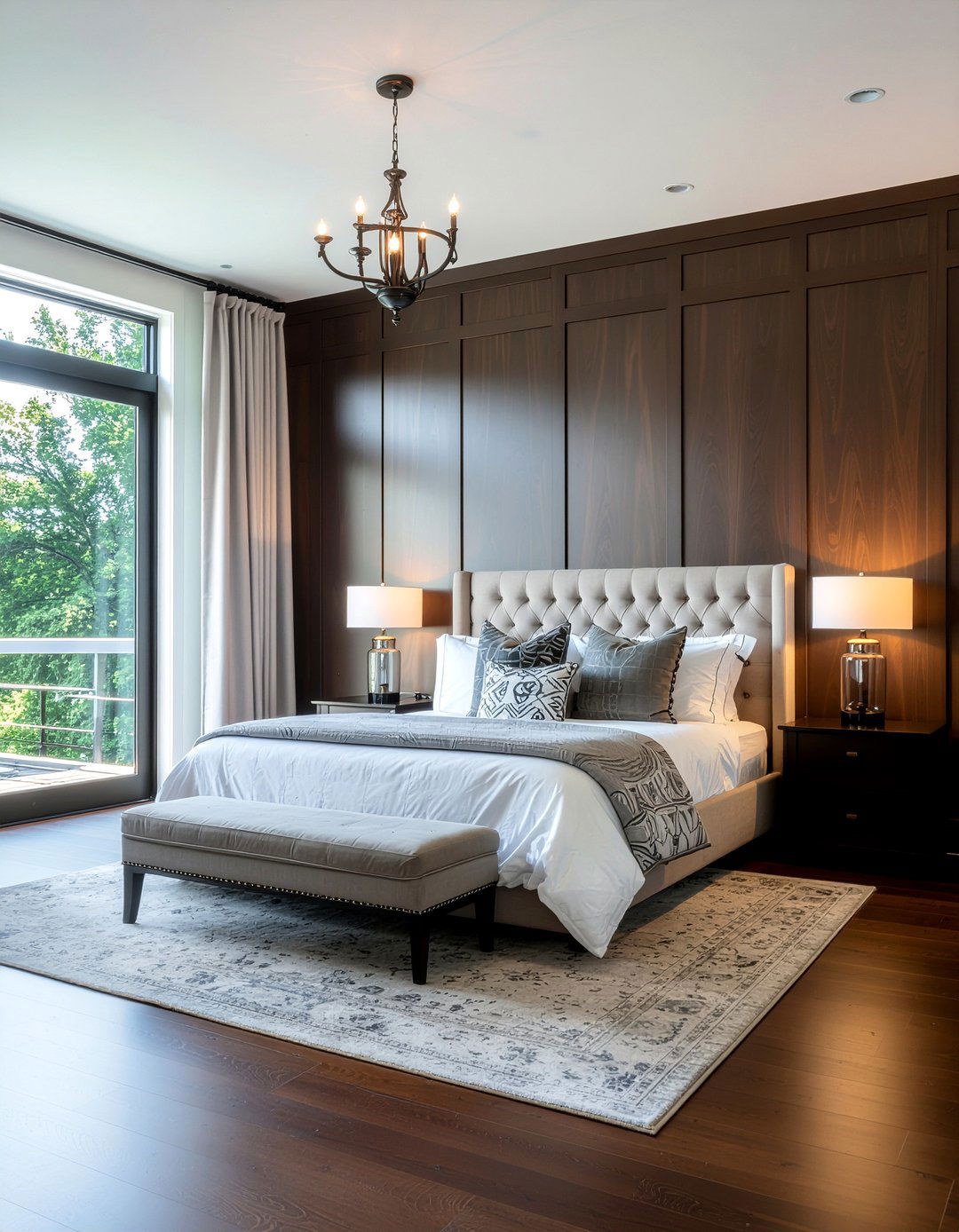 Dark Oak Paneling - 30 dark bedroom ideas