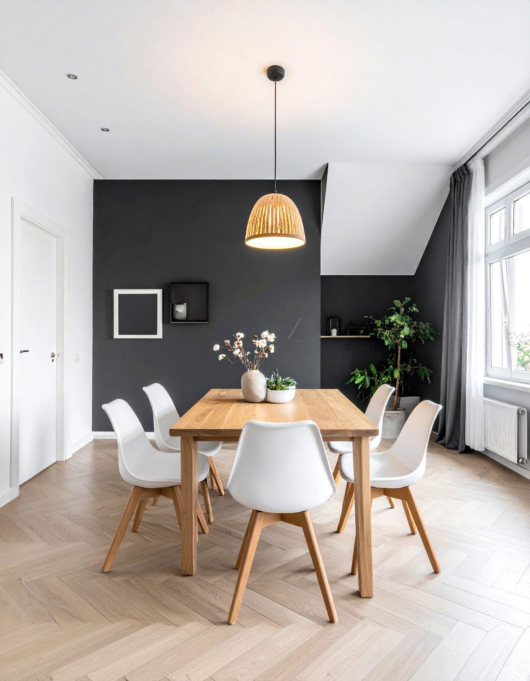 Dark Painted Accent Wall - 30 under stairs dining ideas