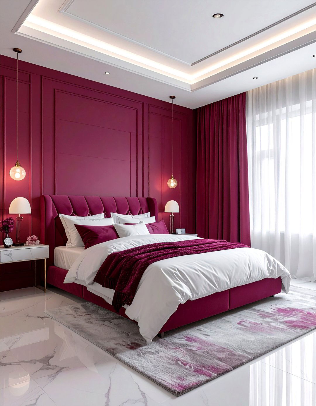 Dark Pink and White Bedroom - 30 pink and white bedroom ideas