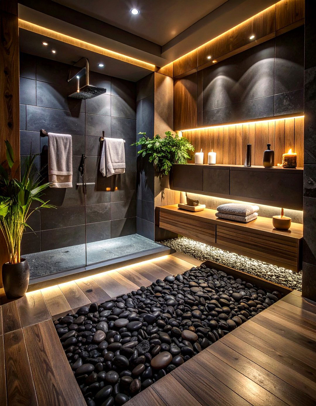 Dark Spa Bathroom - 30 dark bathroom ideas