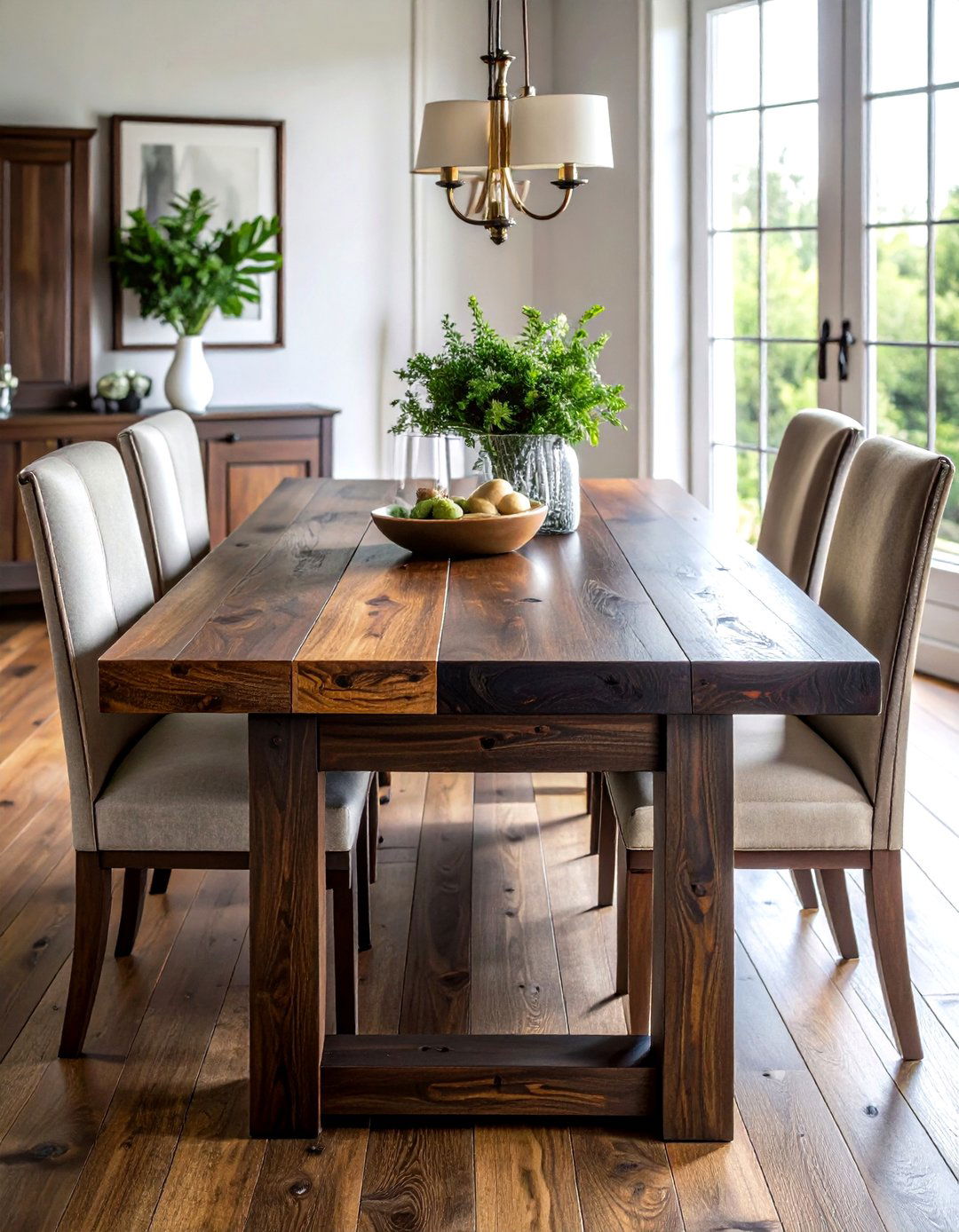 Dark Stained Reclaimed Wood Table - 30 reclaimed wood dining table ideas