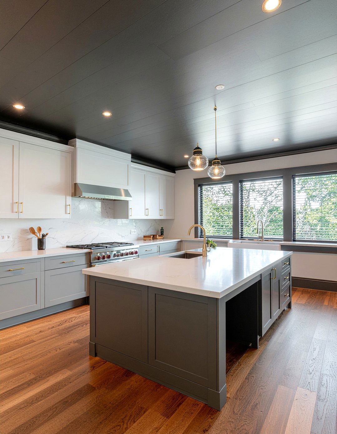 Dark Stained Shiplap Ceiling - 30 kitchen shiplap ceiling ideas