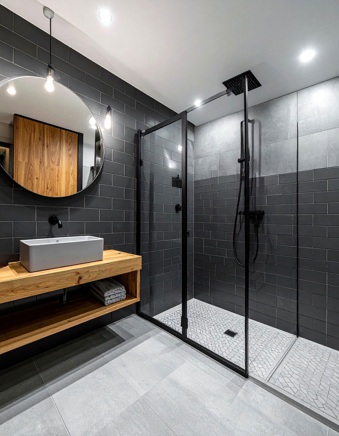 Dark Subway Tile Bathroom - 30 dark bathroom ideas
