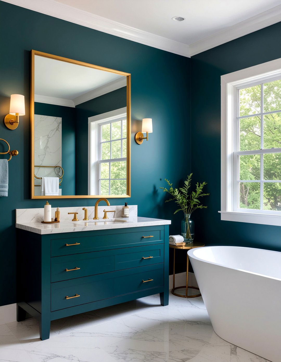 Dark Teal Bathroom - 30 luxury bathroom ideas