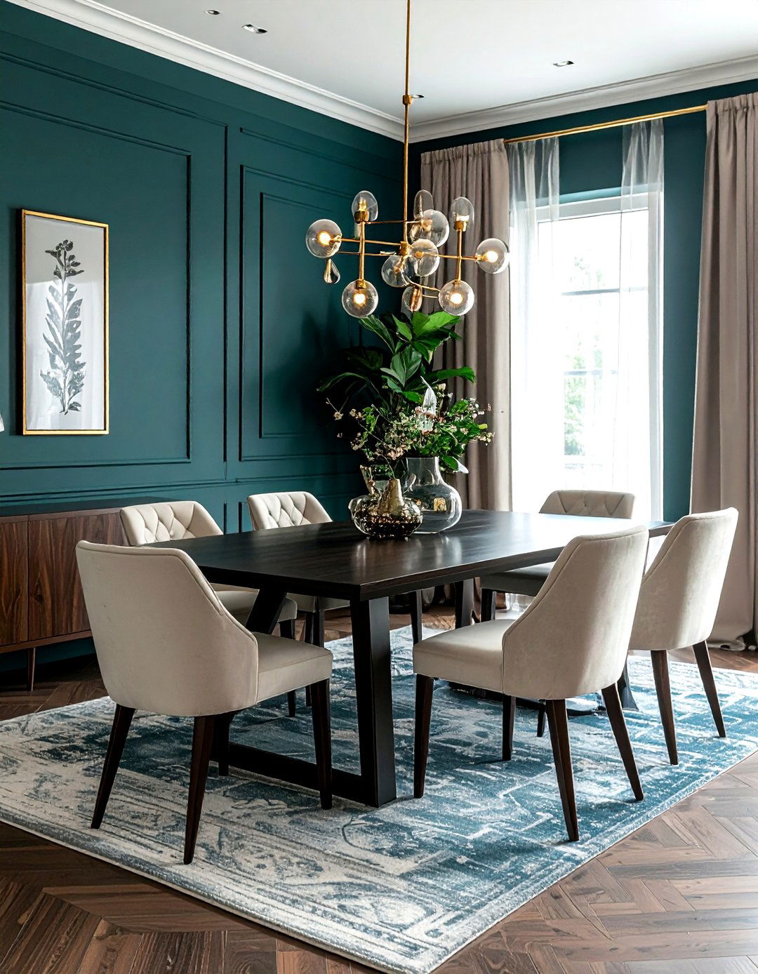 Dark Teal Dining Room - 30 cool teal dining room ideas