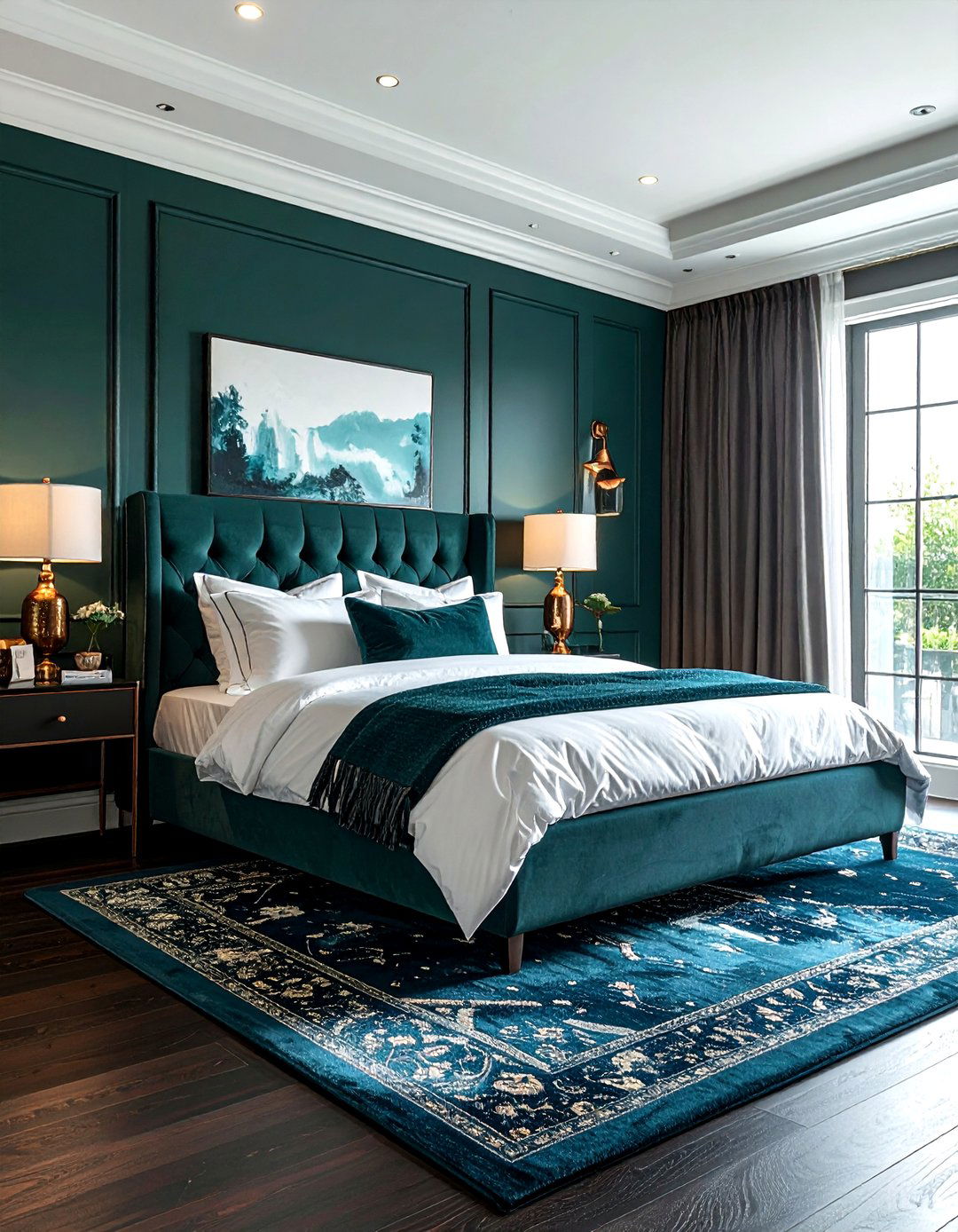 Dark Teal Green Bedroom - 30 contemporary green bedroom ideas