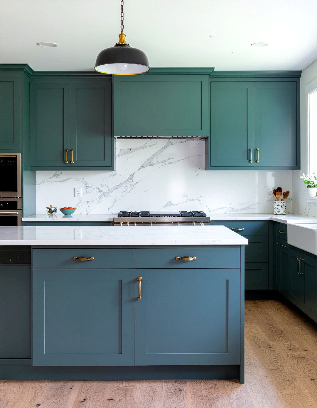 Dark Teal Kitchen Cabinets - 30 slab door kitchen cabinet ideas