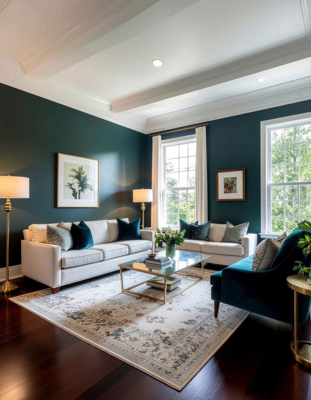 Dark Teal Living Room - 30 luxe living room ideas