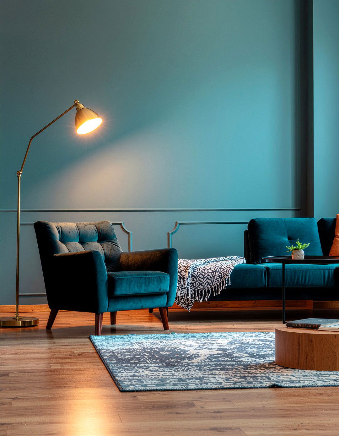 Dark Teal Living Room - 30 teal living room ideas
