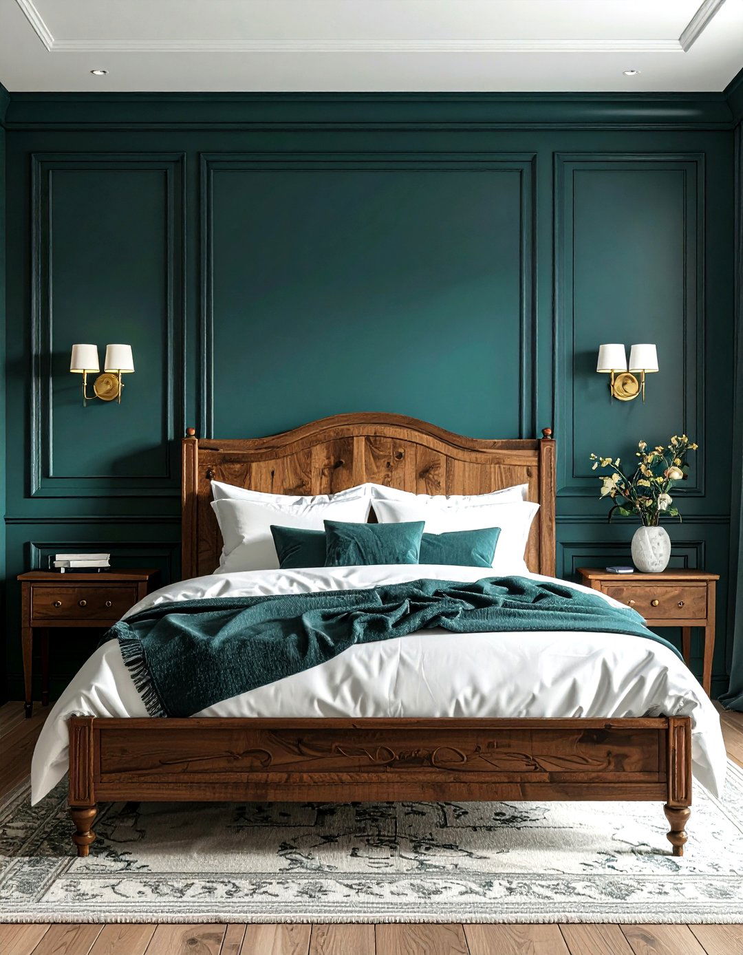 Dark Teal Paneling - 30 modern teal bedroom ideas