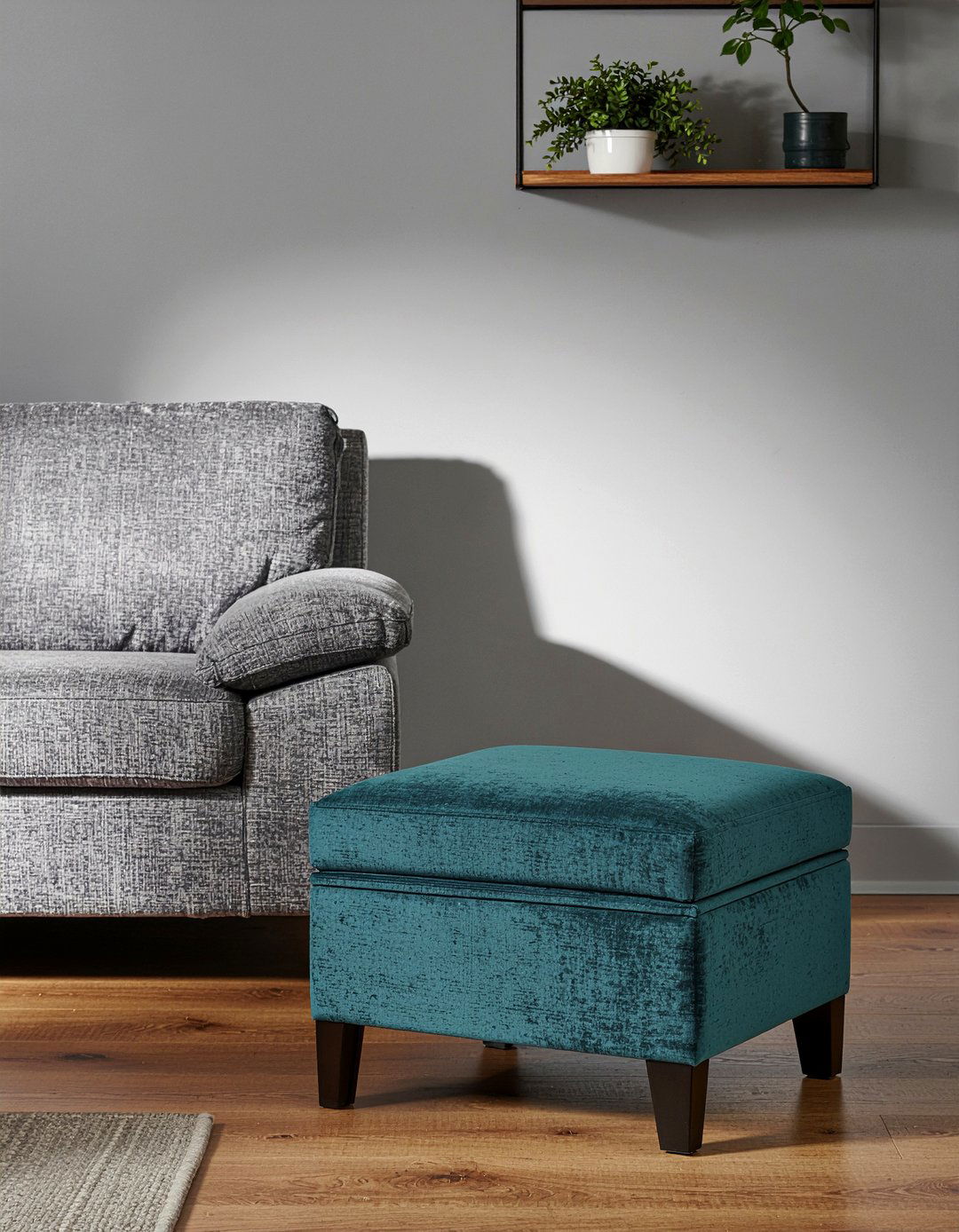 Dark Teal Storage Ottoman - 30 living room storage ottoman ideas