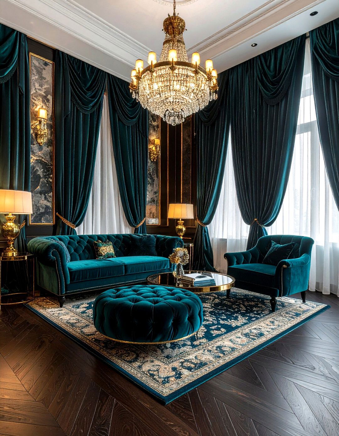Dark Teal Velvet Curtains - 30 velvet curtain ideas