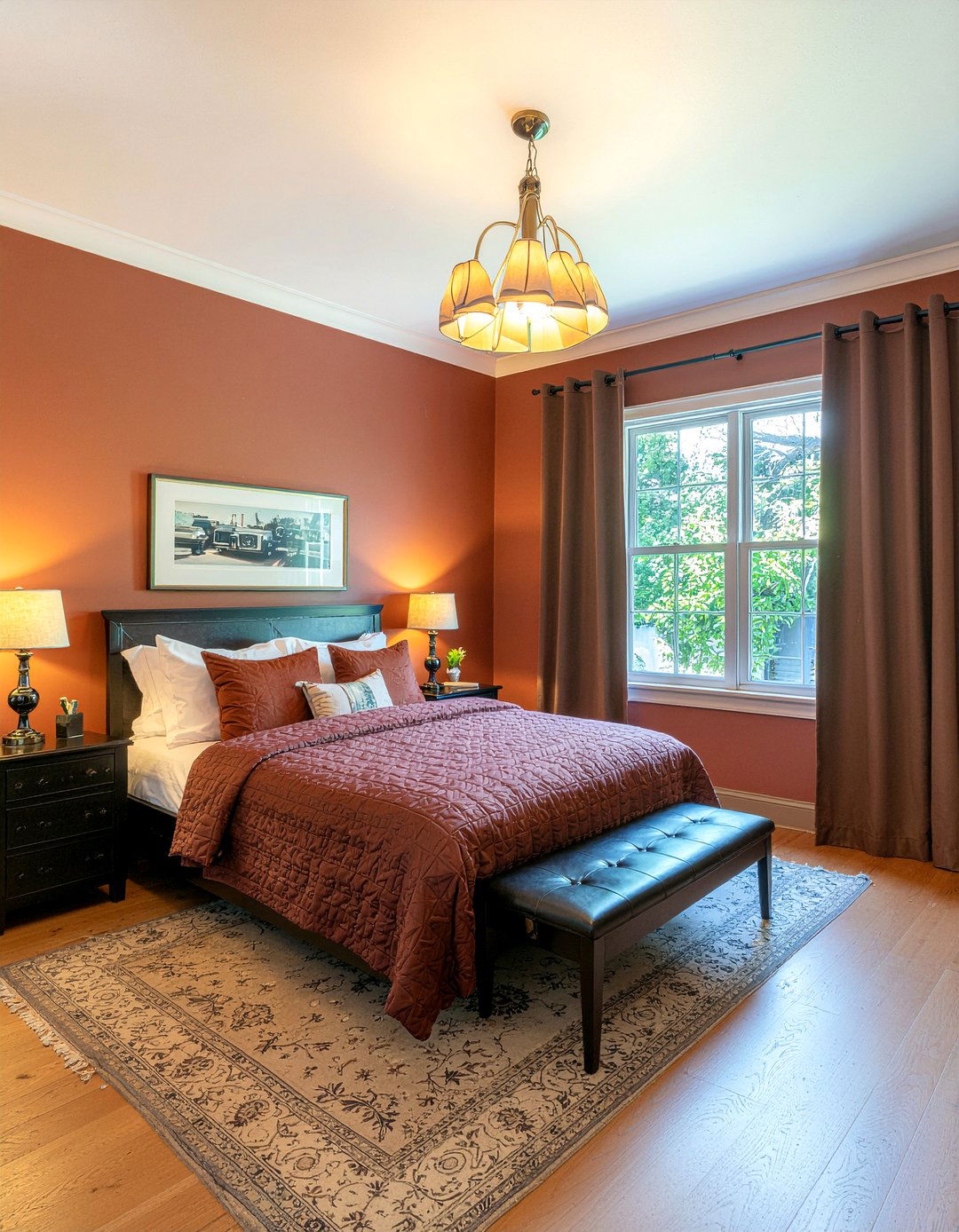 Dark Terracotta Moody Bedroom - 30 terracotta bedroom ideas