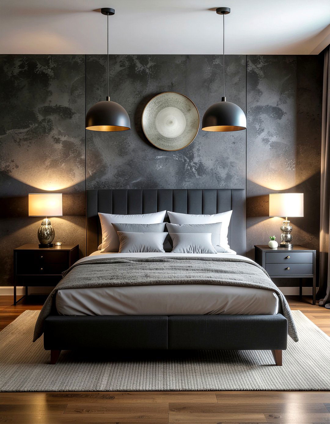 Dark Textured Wallpaper - 30 dark bedroom ideas