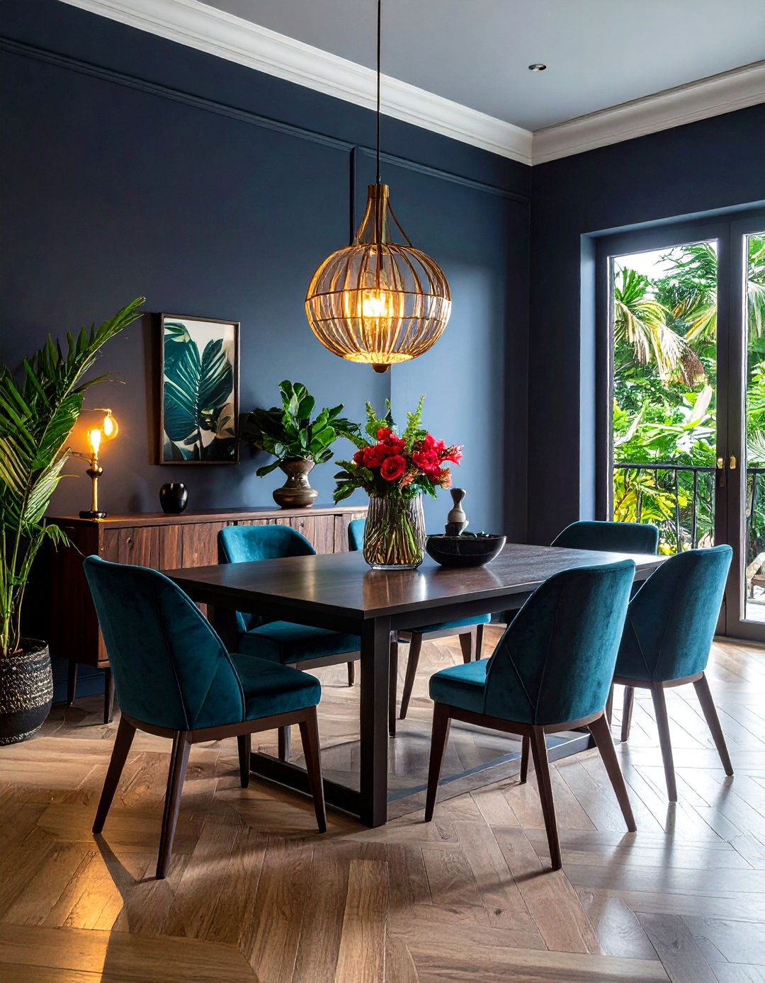 Dark Tropical Dining Room - 30 tropical dining room ideas