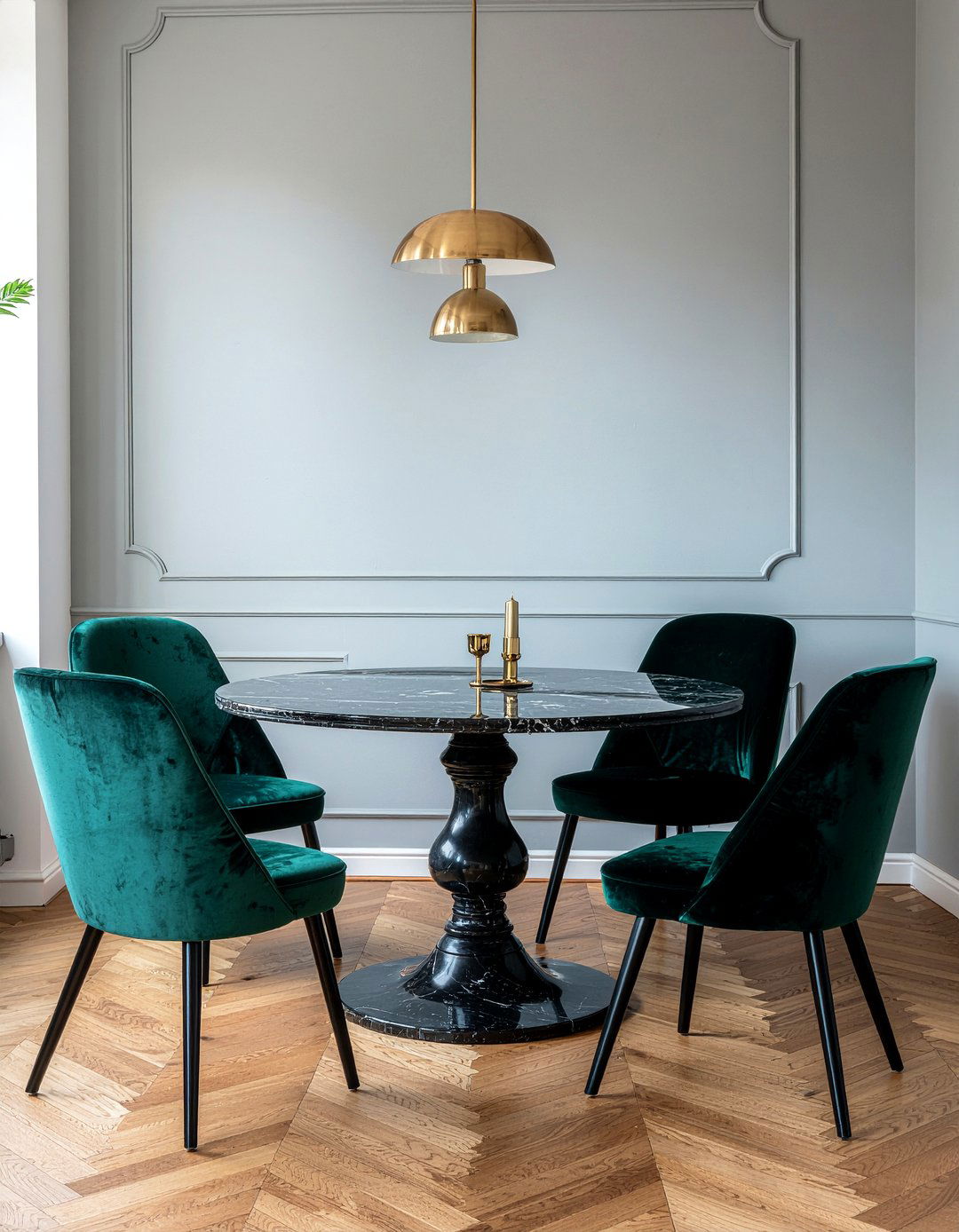 Dark Velvet Dining Chairs - 30 dark dining room ideas