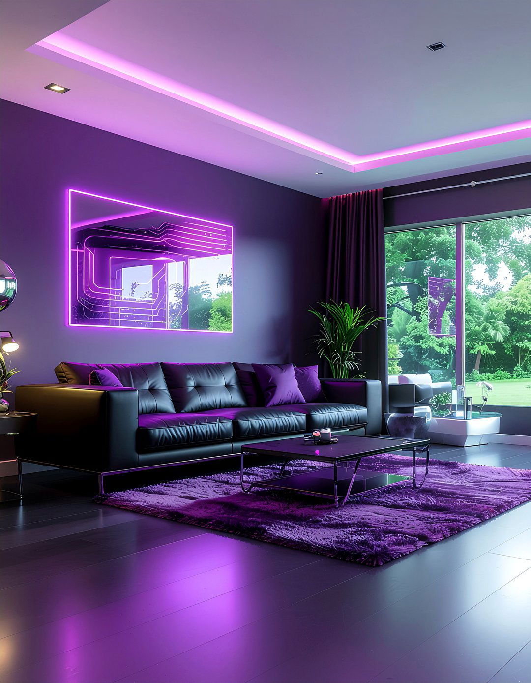 Dark Violet Living Room - 30 jewel toned living room ideas