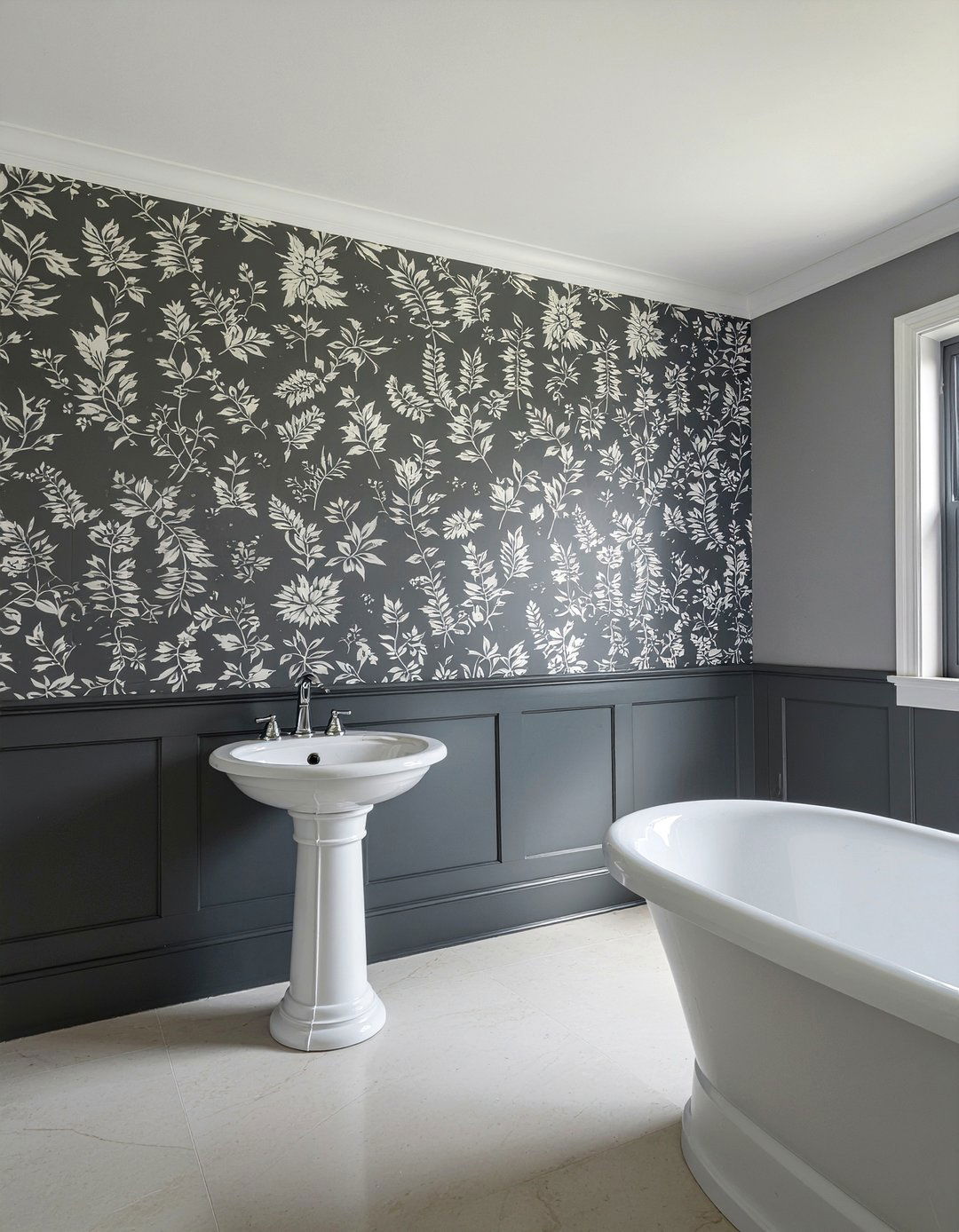 Dark Wainscoting Bathroom - 30 moody bathroom ideas