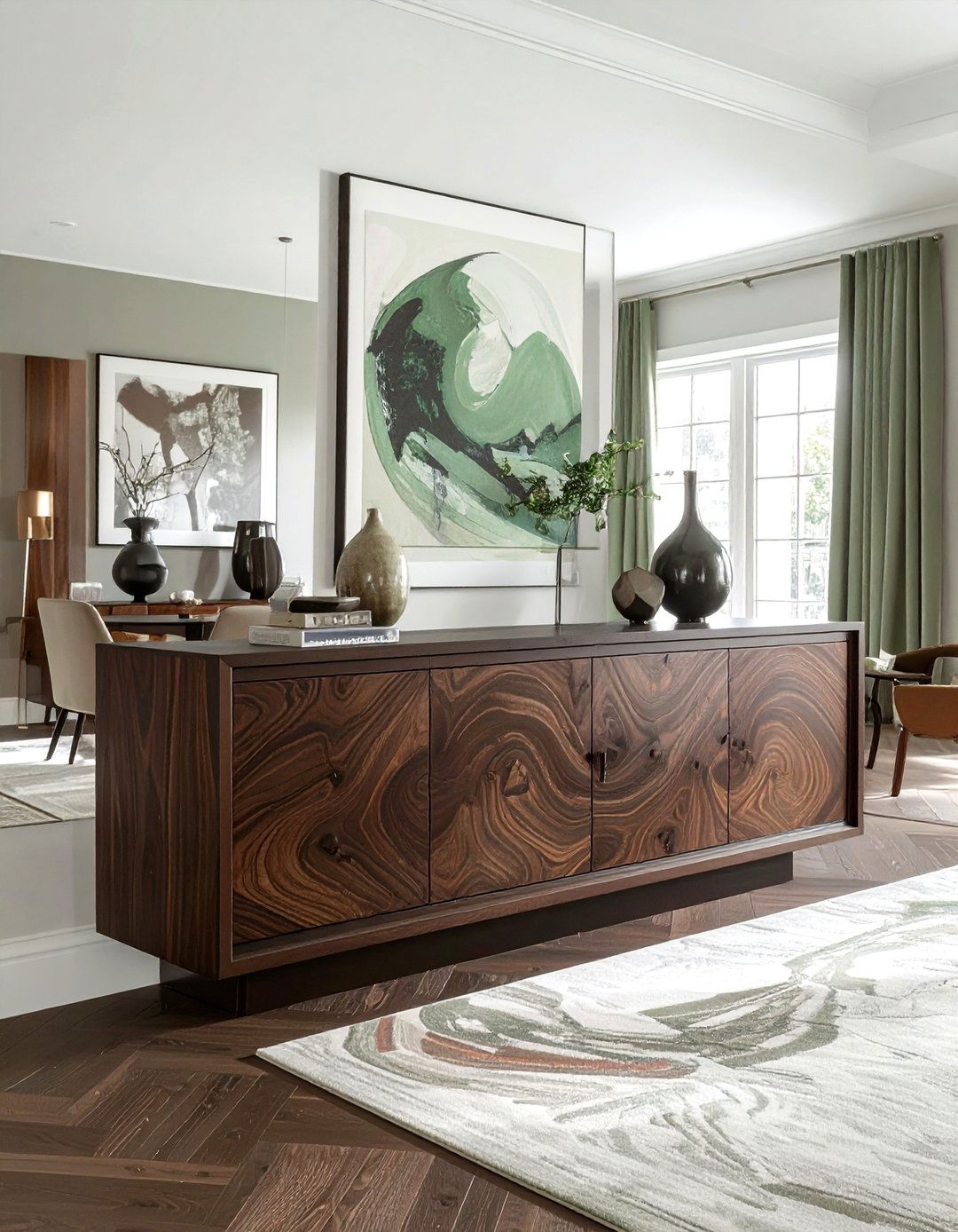 Dark Walnut Credenza - 30 dining room credenza ideas