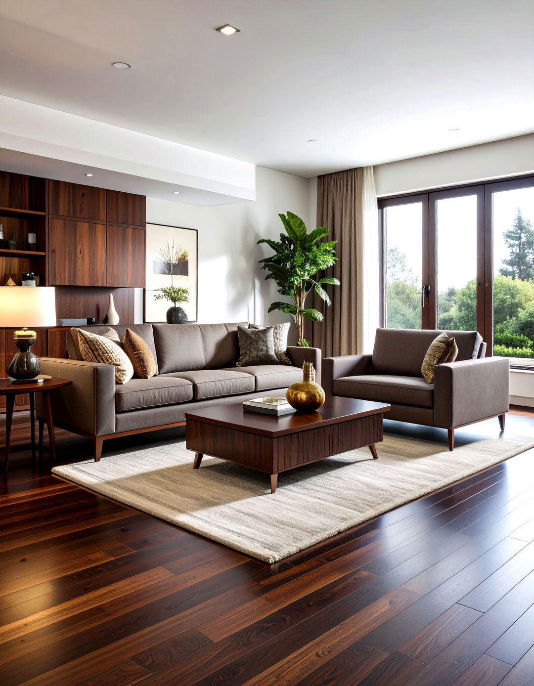 Dark Walnut Flooring - 30 living room hardwood floors