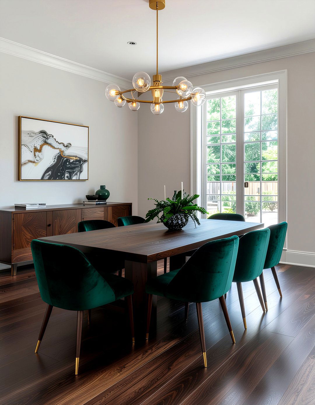 Dark Walnut Hardwood Dining Room - 30 dining room hardwood floor ideas