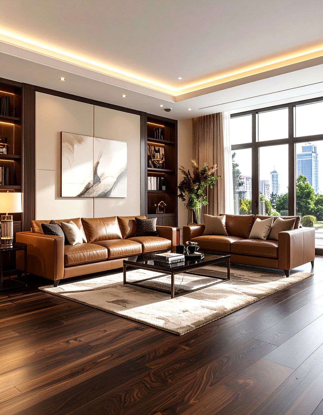 Dark Walnut Hardwood - 30 living room floor design ideas
