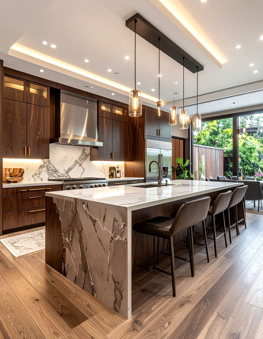 Dark Walnut Kitchen - 30 wood tone kitchen ideas