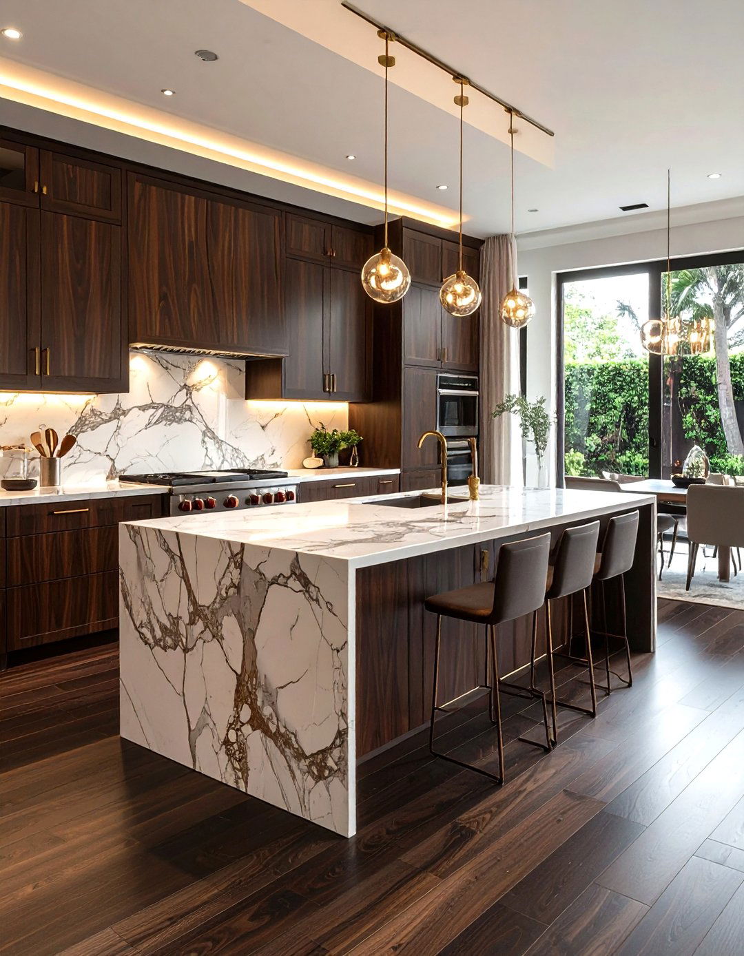 Dark Walnut Kitchen Cabinets - 30 wood kitchen cabinet ideas