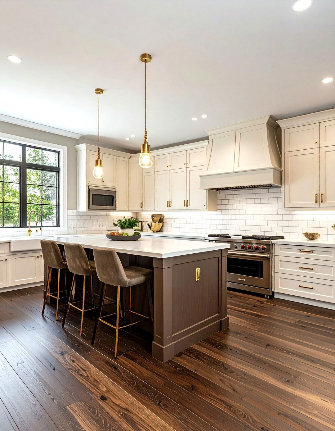 Dark Walnut LVP Kitchen - 30 LVP floor kitchen ideas