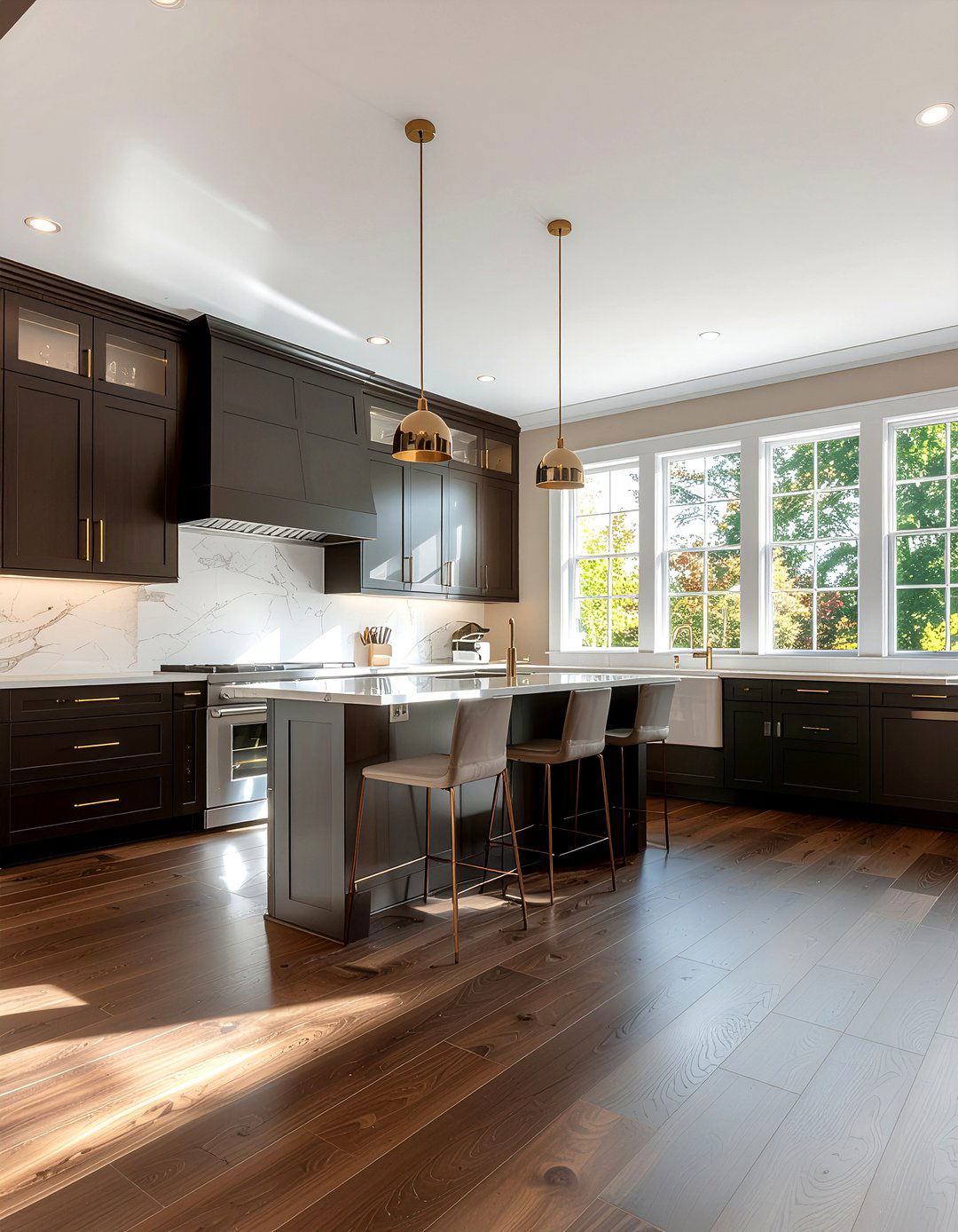 Dark Walnut Laminate Kitchen - 30 laminate floor kitchen ideas