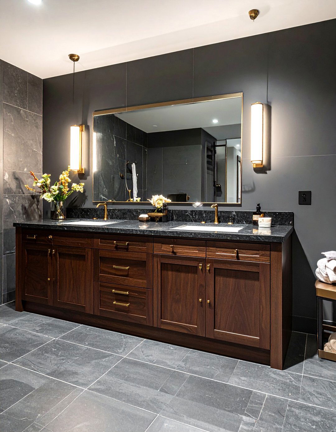 Dark Walnut Vanity - 30 wood vanity bathroom ideas