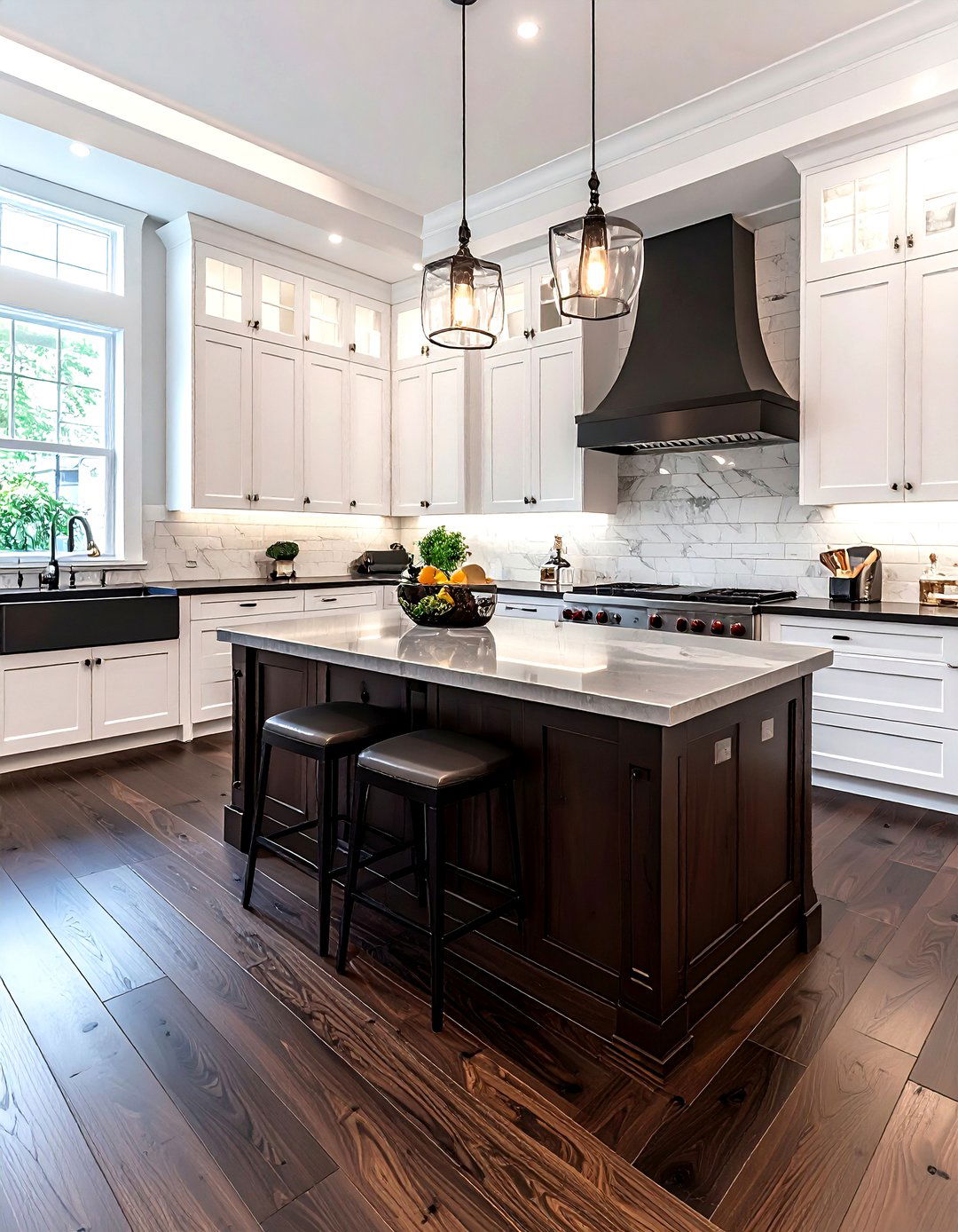 Dark Walnut Wood - 30 kitchen floor design ideas