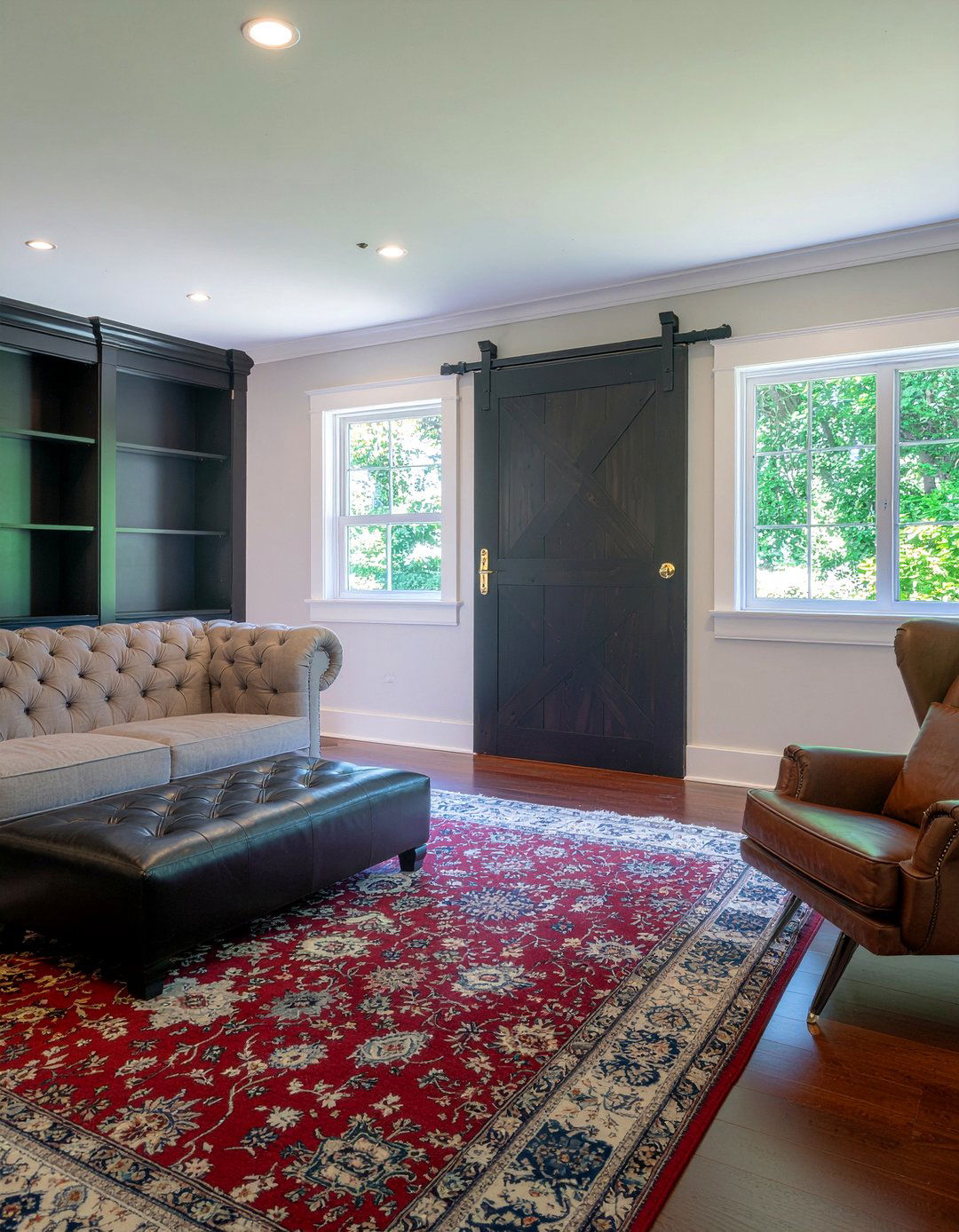 Dark Wood Barn Door - 30 living room barn doors