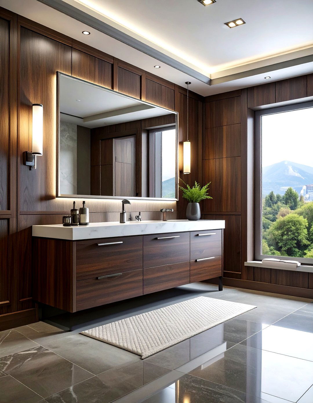 Dark Wood Bathroom - 30 mid-century modern bathroom ideas