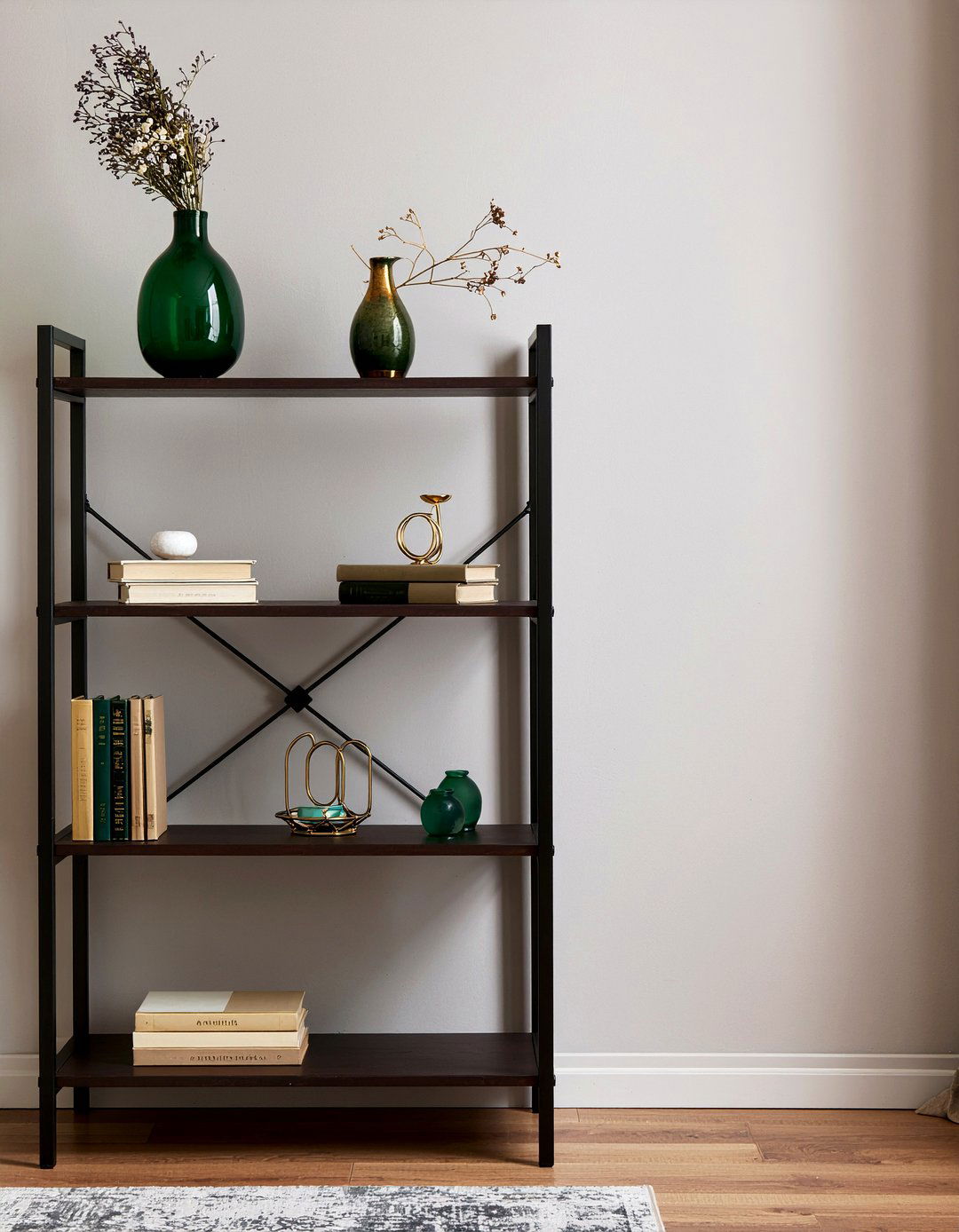 Dark Wood Bookshelf - 30 bedroom bookshelf ideas