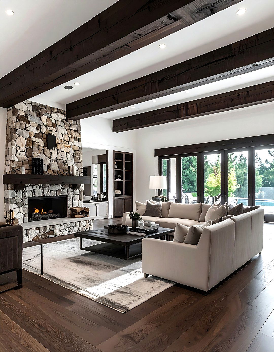 Dark Wood Ceiling Beam Interior - 30 dark decor ideas