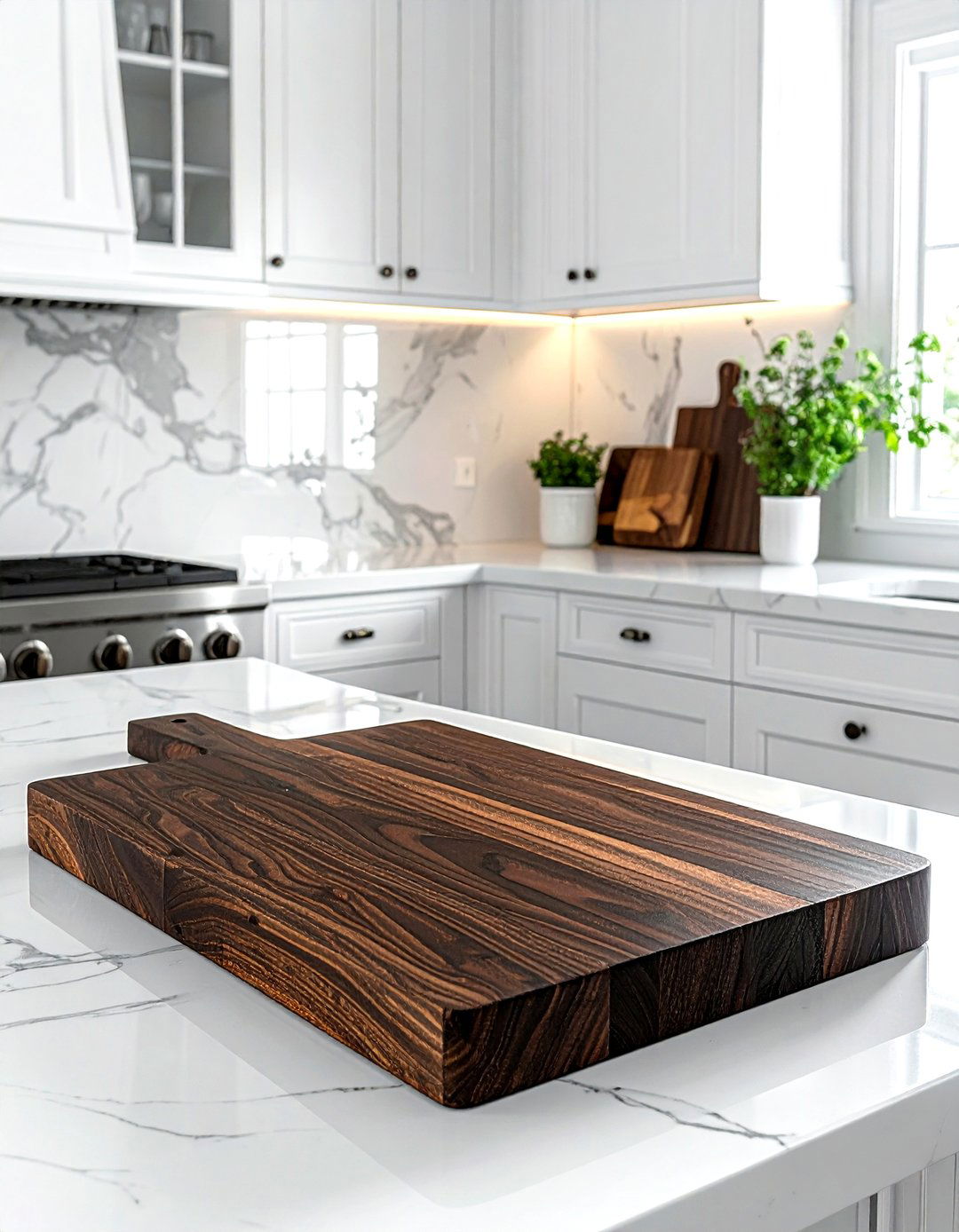Dark Wood Cutting Board Contrast - 30 kitchen cutting board display ideas