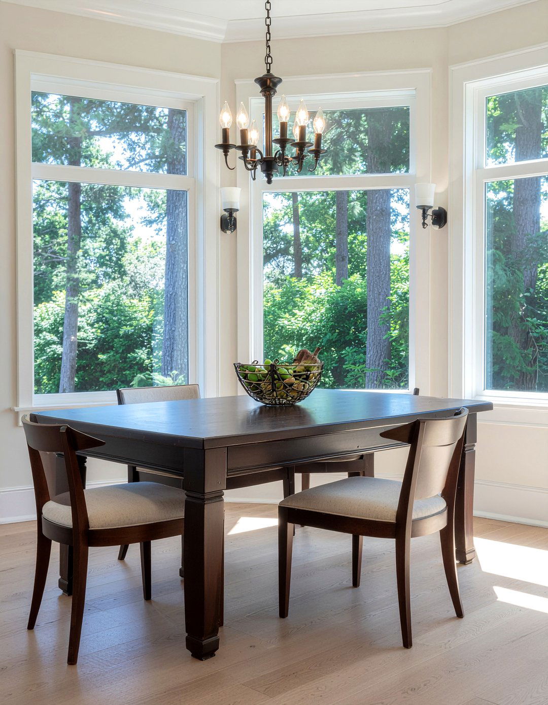 Dark Wood Dining - 30 bay window dining ideas