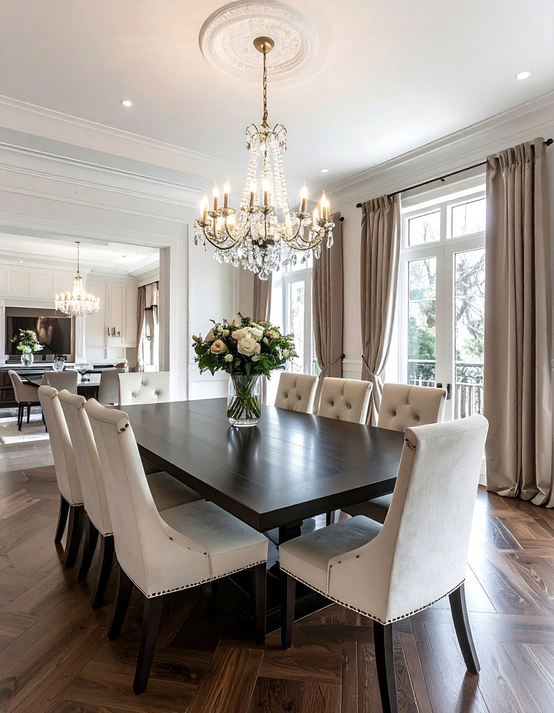 Dark Wood Dining Table - 30 brown dining room ideas