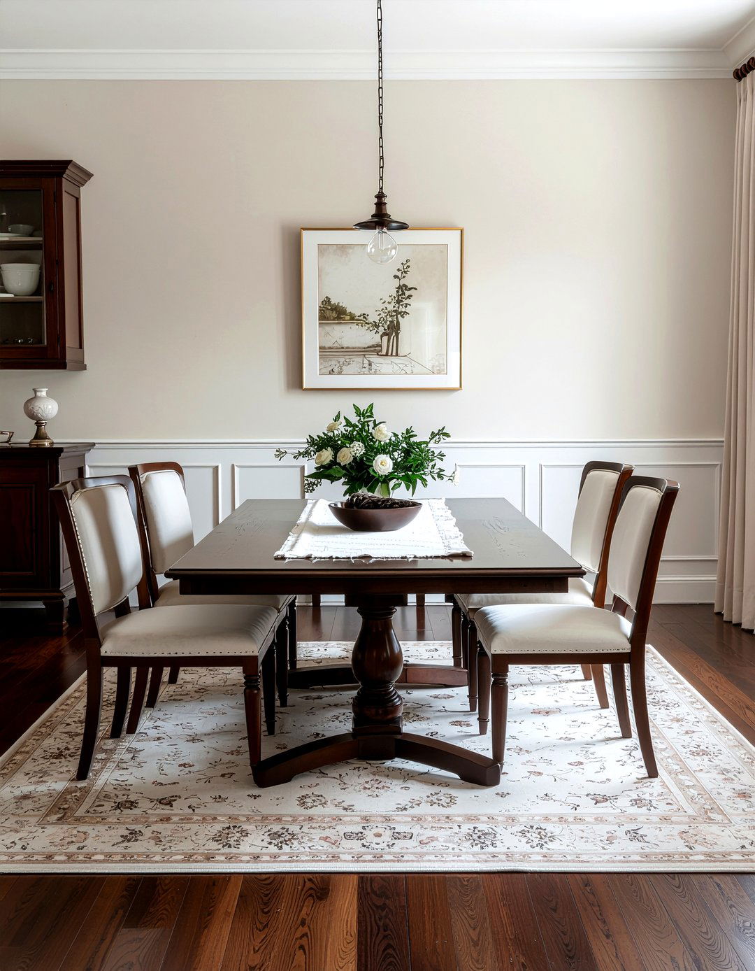Dark Wood Dining Table - 30 English dining room ideas