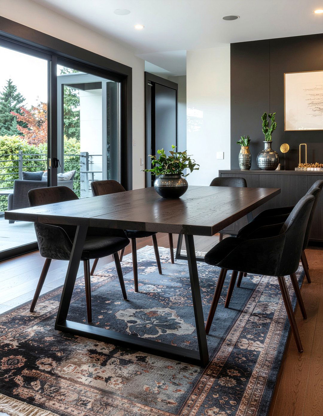 Dark Wood Dining Table - 30 industrial dining table ideas