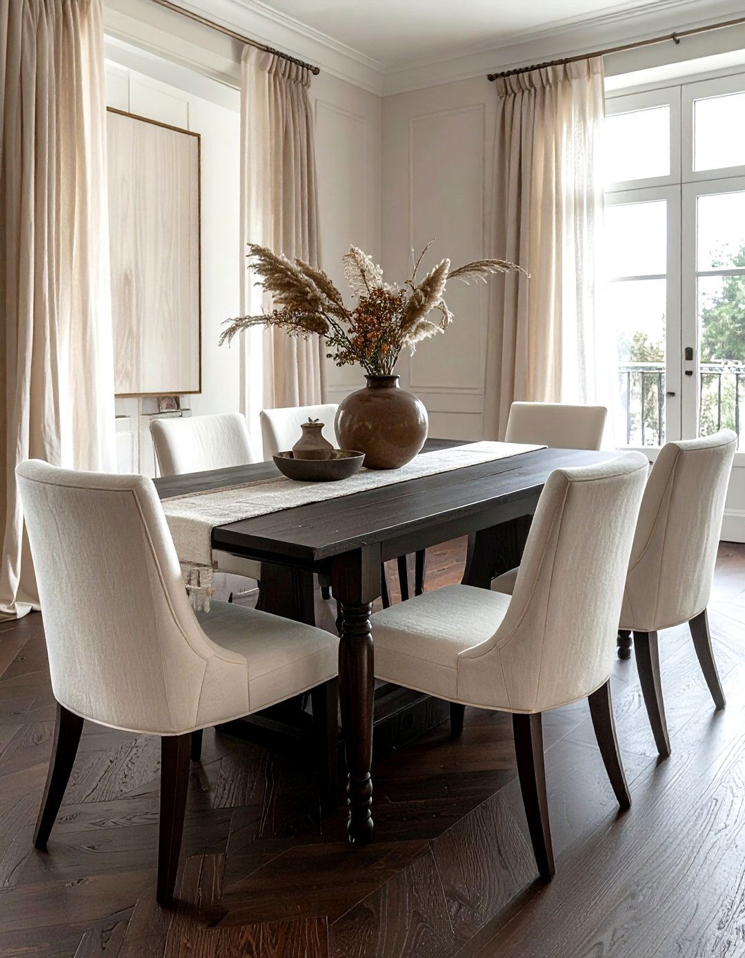 Dark Wood Dining Table - 30 brown decor ideas