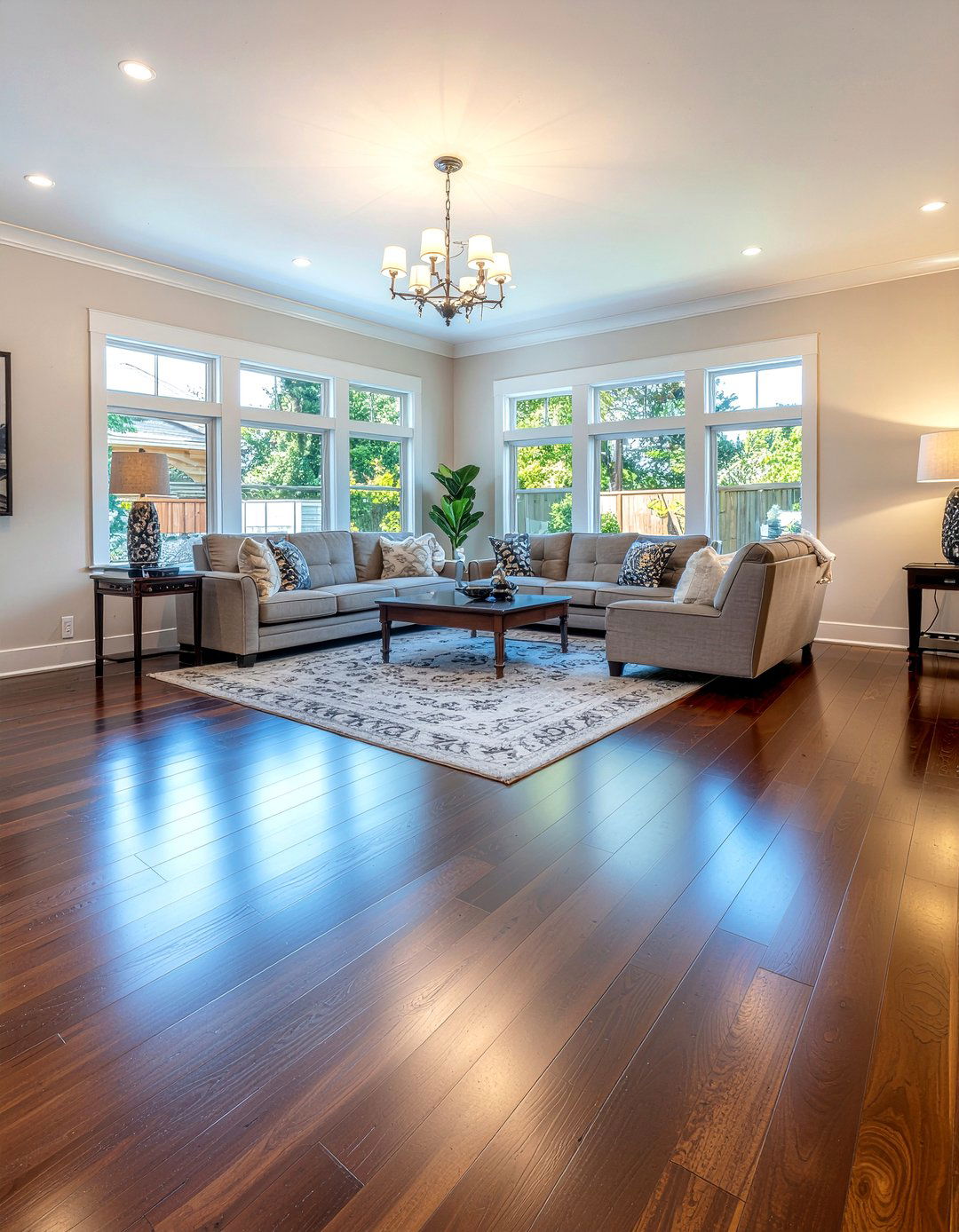 Dark Wood Flooring - 30 family friendly living room ideas