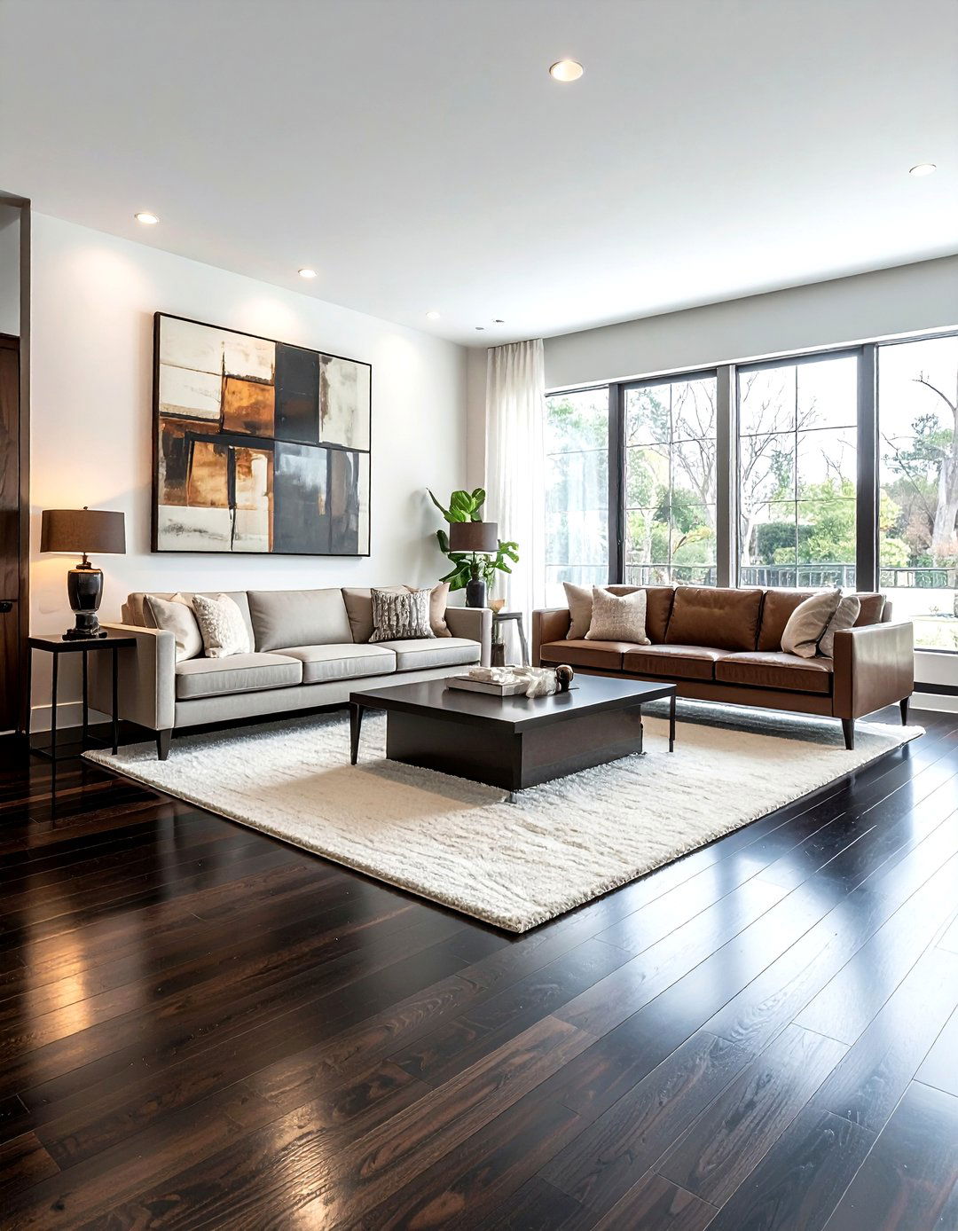 Dark Wood Flooring - 30 black living room ideas