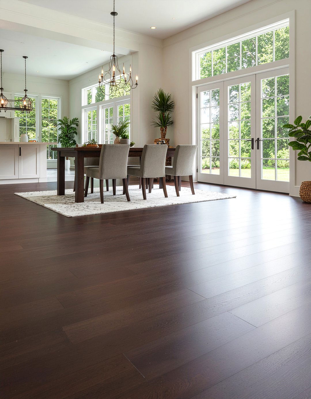 Dark Wood Floors - 30 family heirloom dining room ideas