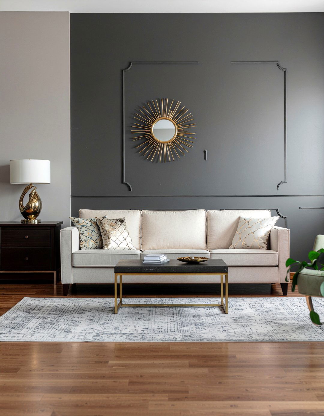 Dark Wood Frame Sofa - 30 living room mid-century sofa ideas