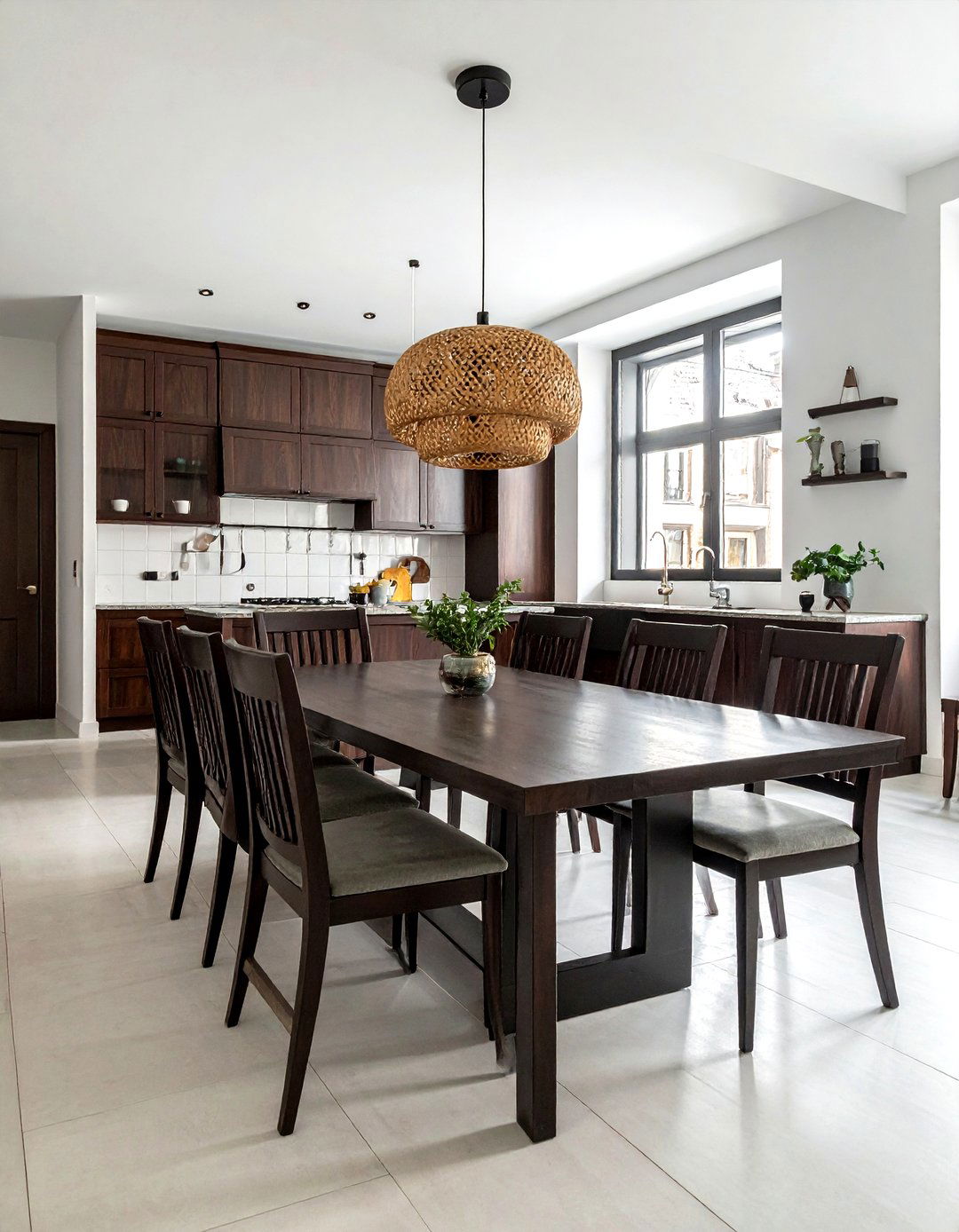 Dark Wood Furniture - 30 tropical kitchen ideas